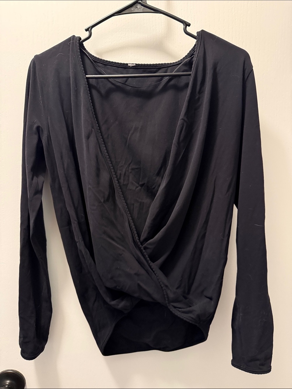 lululemon athletica Black Drape front Long Sleeve Top